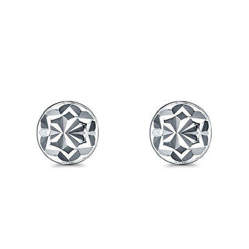Half Ball Design Stud Earrings 925 Sterling Silver (7mm)